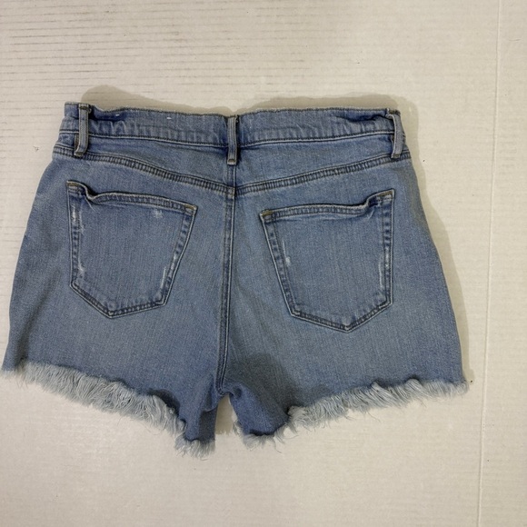 LOFT Light Blue Distressed Jean Shorts - Picture 2 of 12
